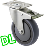 STQ125G/MZPDL - 100 Kg Swivel Plate Direction Lock Only 125mm Grey Rubber