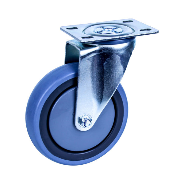 STQ125G/MZP <span>100 Kg Swivel Plate 125mm Grey Rubber</span>