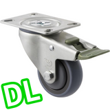 STQ75G/MZPDL - 100 Kg Swivel Plate Direction Lock Only 75mm Grey Rubber