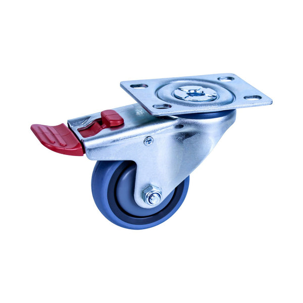 STQ75G/MZPTB <span>100 Kg Swivel Plate Total Brake 75mm Grey Rubber</span>