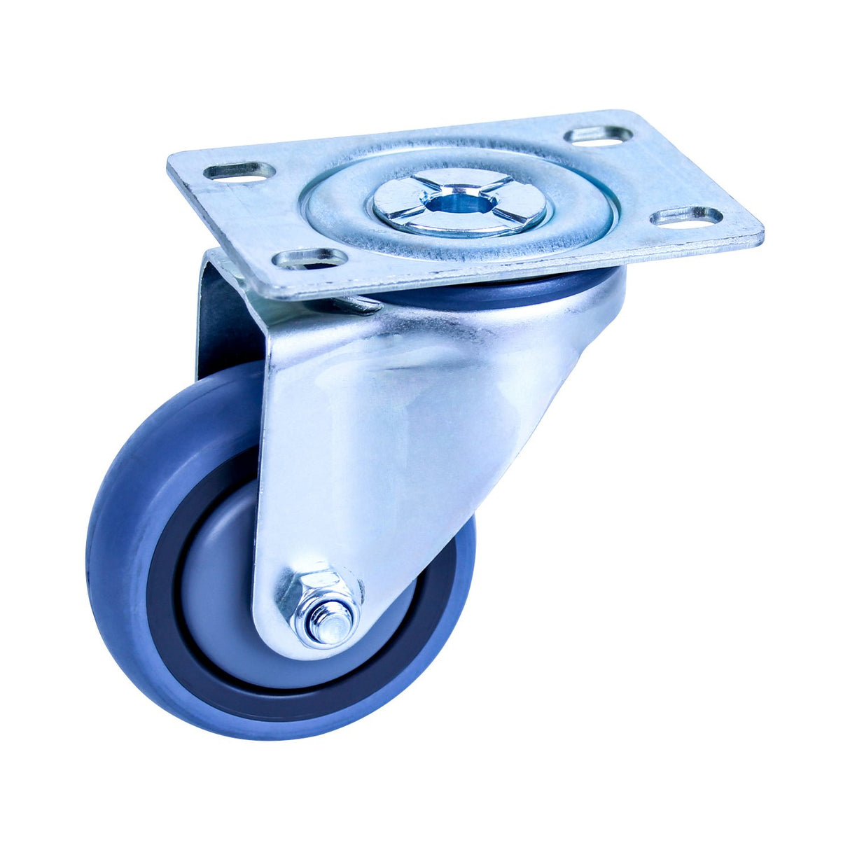 STQ75G/MZP - 100 Kg Swivel Plate 75mm Grey Rubber