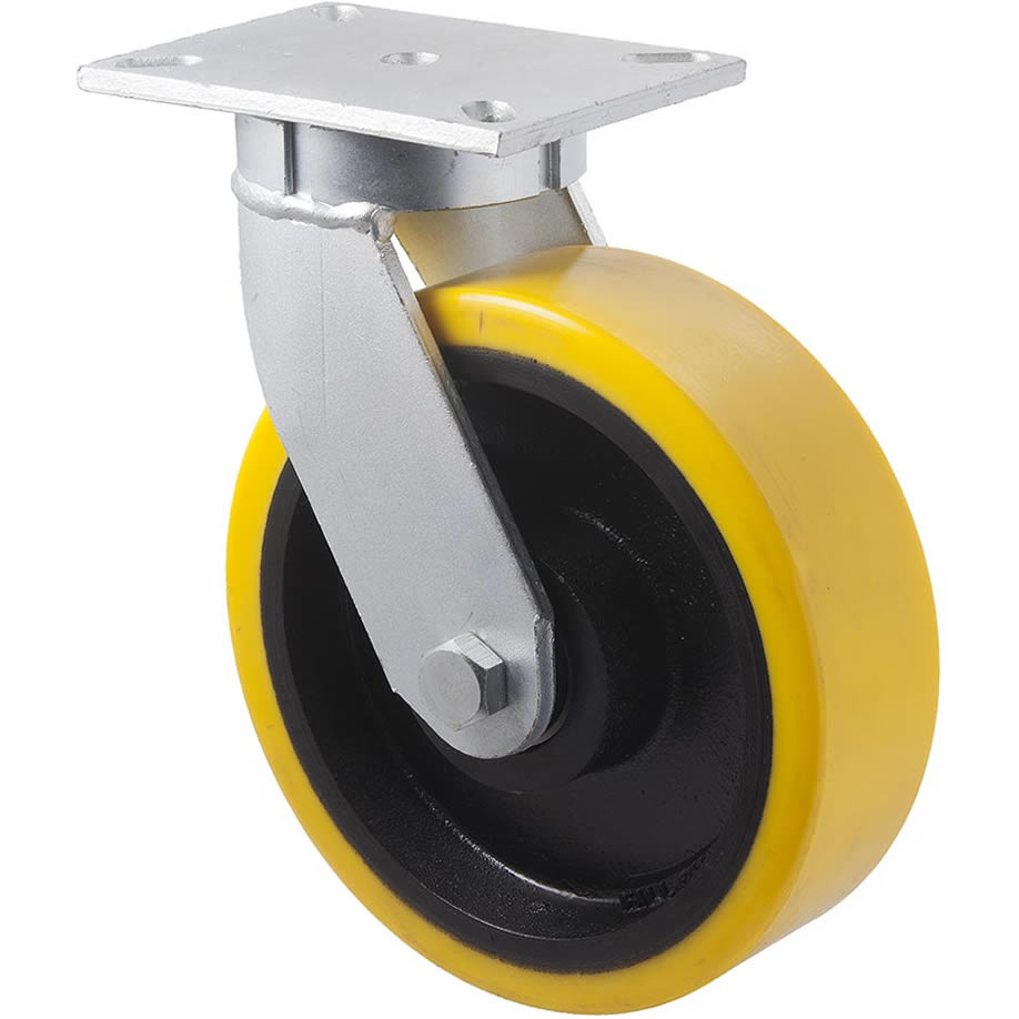 VUQ250/VZP - 2000 Kg Swivel Plate 250mm Polyurethane