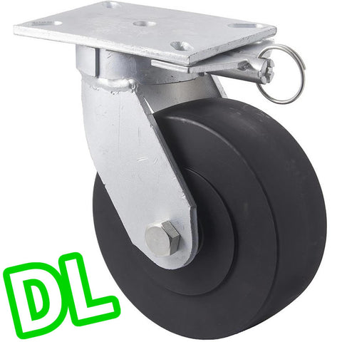 VXQ200/VZPDL <span>2450 Kg Swivel Plate <strong>Direction Lock Only</strong> 200mm High Impact Polymer</span>