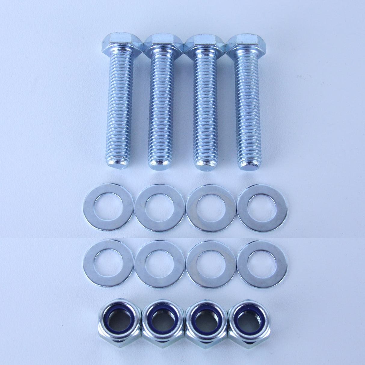 M12X60 Set Screw + Flat Washer + Nyloc Nut Pack of 4 each to suit Plate Mount Castors