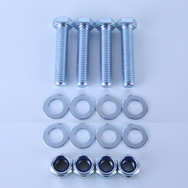M12X60 Set Screw + Flat Washer + Nyloc Nut Pack of 4 each to suit Plate Mount Castors