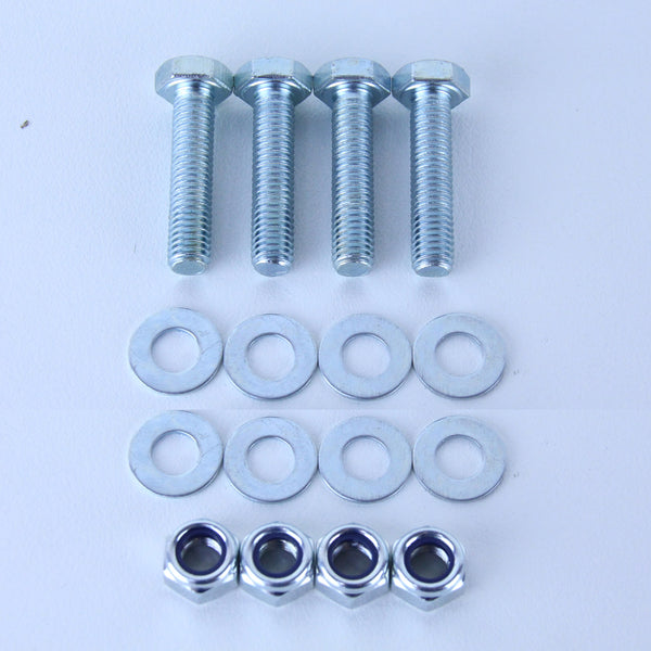M8X35 Set Screw + Flat Washer + Nyloc Nut Pack of 4 each to suit Plate Mount Castors