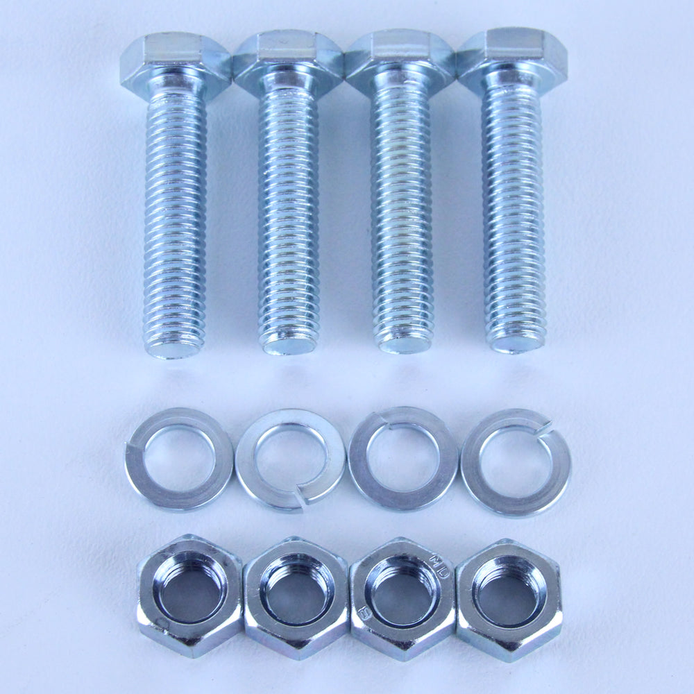 M10X45 Set Screw + Spring Washer + Plain Nut Pack of 4 each to suit Plate Mount Castors
