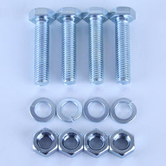 M10X45 Set Screw + Spring Washer + Plain Nut Pack of 4 each to suit Plate Mount Castors