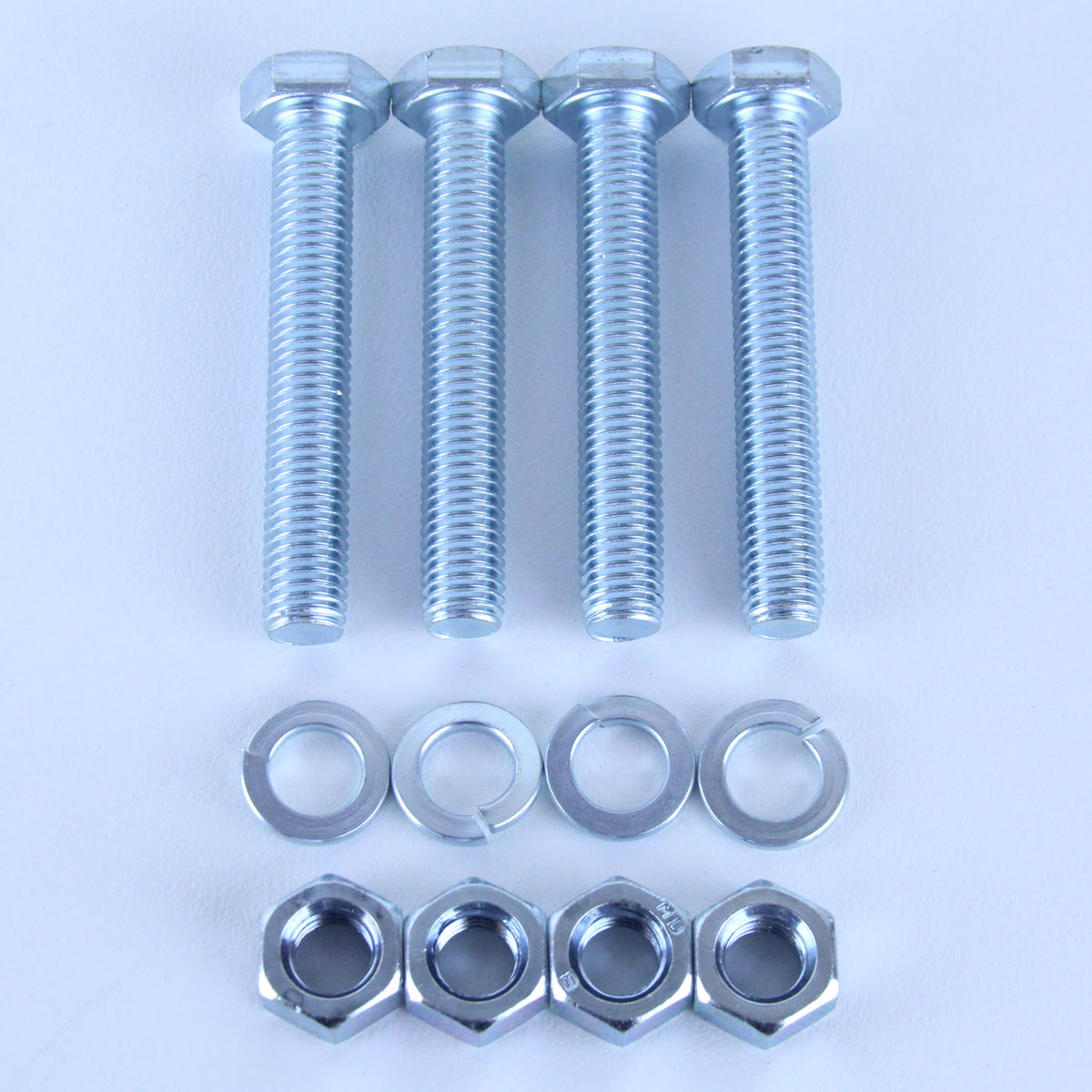 M10X65 Set Screw + Spring Washer + Plain Nut Pack of 4 each to suit Plate Mount Castors