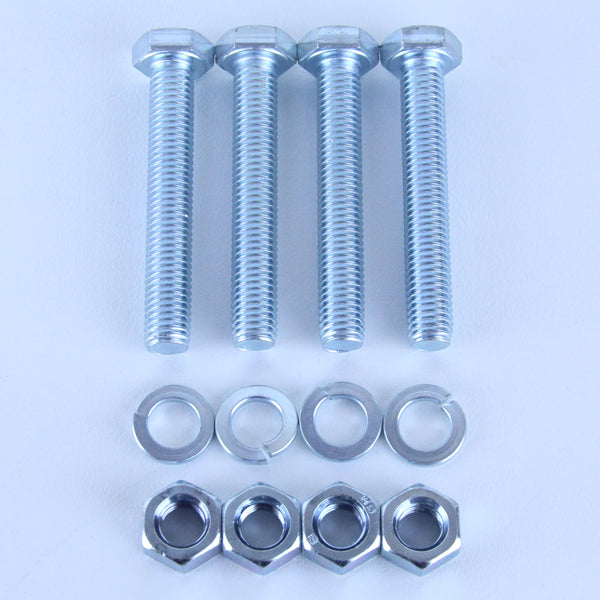 M10X65 Set Screw + Spring Washer + Plain Nut Pack of 4 each to suit Plate Mount Castors