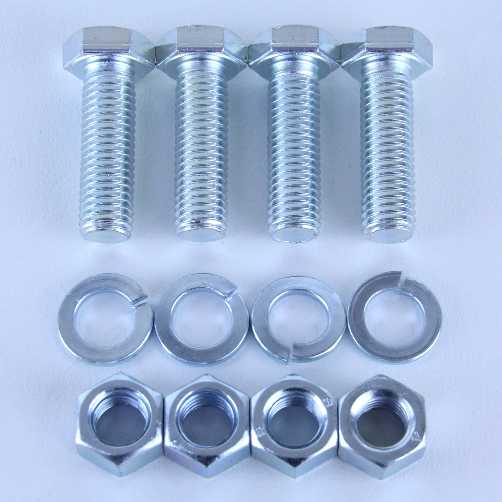 M12X40 Set Screw + Spring Washer + Plain Nut Pack of 4 each to suit Plate Mount Castors