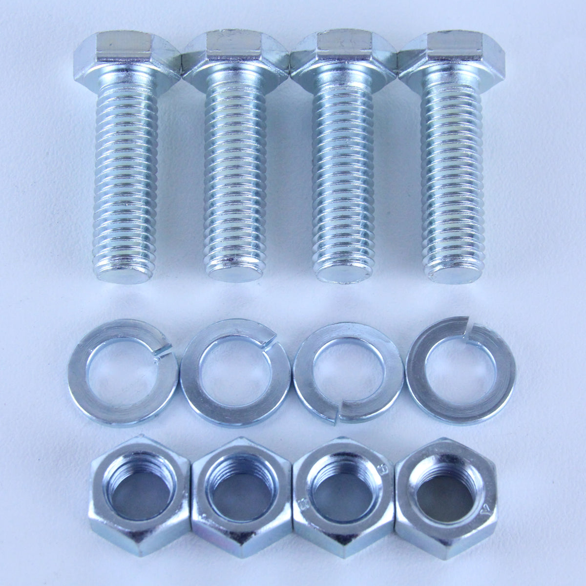 M12X40 Set Screw + Spring Washer + Plain Nut Pack of 4 each to suit Plate Mount Castors