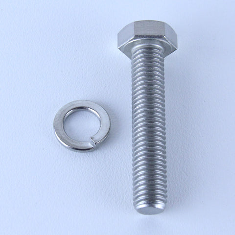 M12X60 S/S Set Screw + Spring Washer Pack of 1 each to suit Bolt-Hole Castors