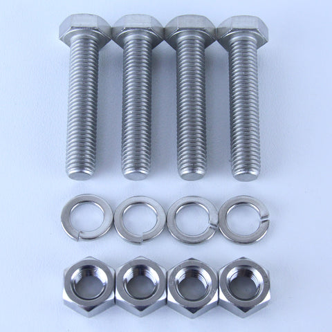 M12X60 S/S Set Screw + Spring Washer + Plain Nut Pack of 4 each to suit Plate Mount Castors