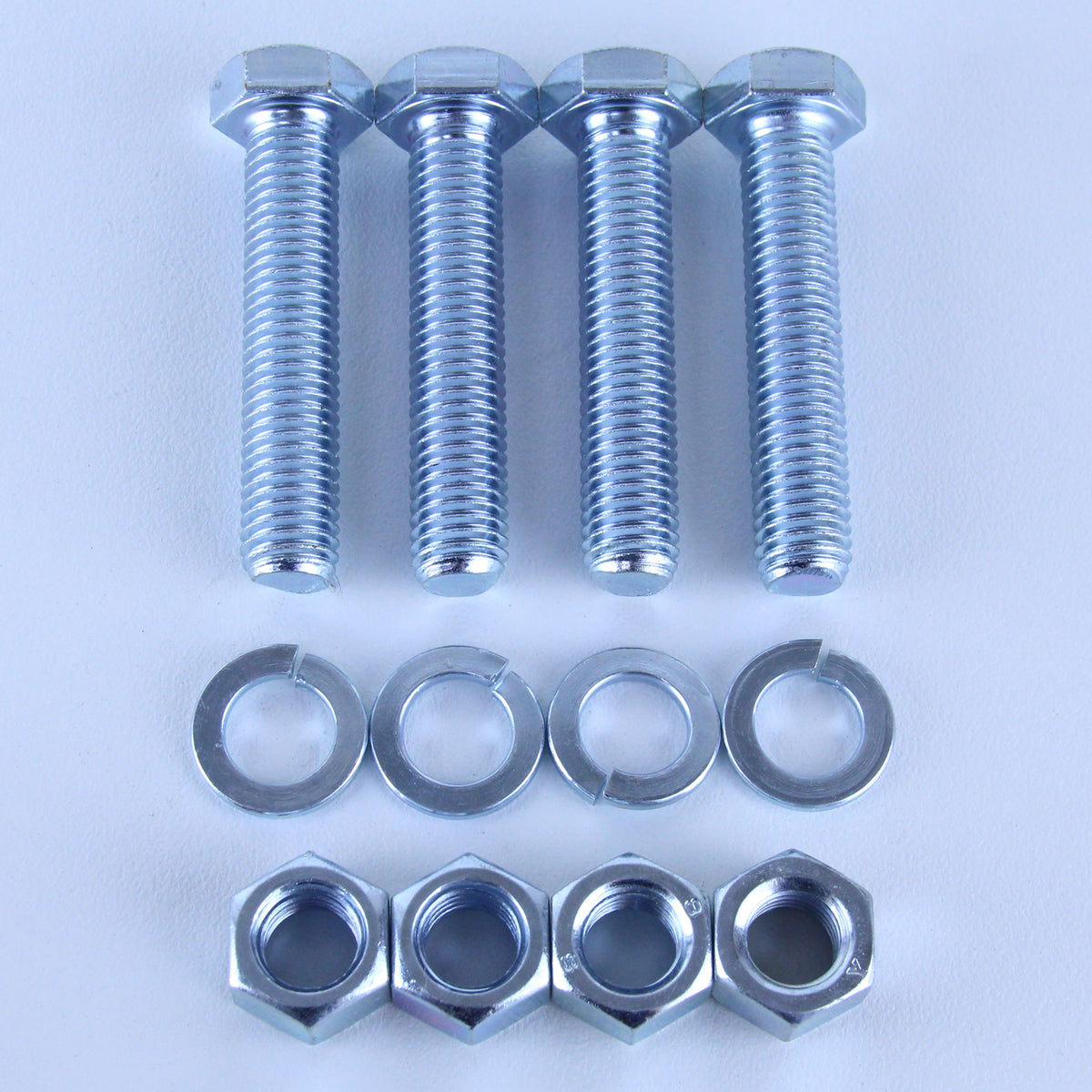 M12X60 Set Screw + Spring Washer + Plain Nut Pack of 4 each to suit Plate Mount Castors