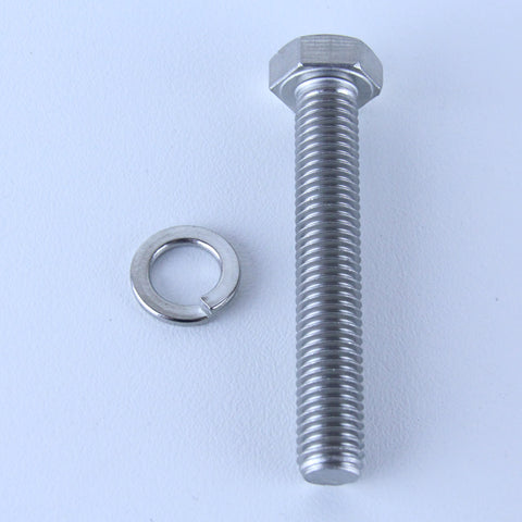 M12X75 S/S Set Screw + Spring Washer Pack of 1 each to suit Bolt-Hole Castors