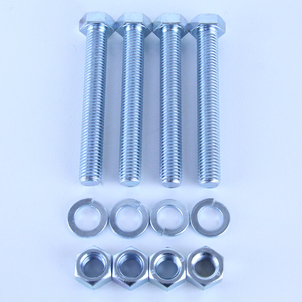 M12X90 Set Screw + Spring Washer + Plain Nut Pack of 4 each to suit Plate Mount Castors