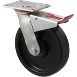 WNQ200/HZPTB - H SERIES 600 Kg Swivel Plate Total Brake 200mm Black Nylon