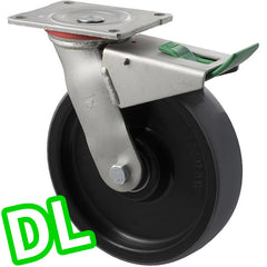 WUQ200/HZPDL - H SERIES 600 kg Swivel Plate Direction Lock Only 200mm Polyurethane
