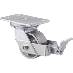 XCQ100/XZPBR - 600 kg Swivel Plate 100mm Brake Cast Iron
