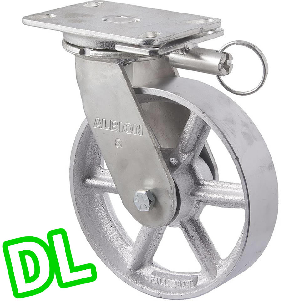 XCQ200/XZPDL - 820 Kg Swivel Plate Direction Lock Only 200mm Cast Iron