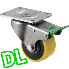 XUQ100/OZPDL - 350 kg Swivel Plate Direction Lock Only 100mm Polyurethane