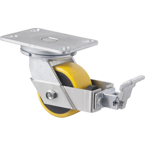 XUQ100/XZPBR <span>600 Kg Swivel Plate 100mm Brake Polyurethane</span>