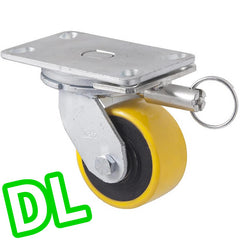XUQ100/XZPDL - 600 kg Swivel Plate Direction Lock Only 100mm Polyurethane