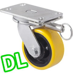 XUQ125/XZPDL - 800 kg Swivel Plate Direction Lock Only 125mm Polyurethane