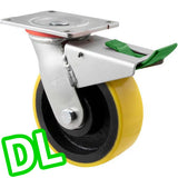 XUQ150/HZPDL - H SERIES 600 Kg Swivel Plate Direction Lock Only 150mm Polyurethane