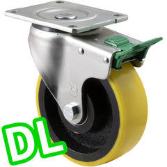 XUQ150/OZPDL - 450 kg Swivel Plate Direction Lock Only 150mm Polyurethane