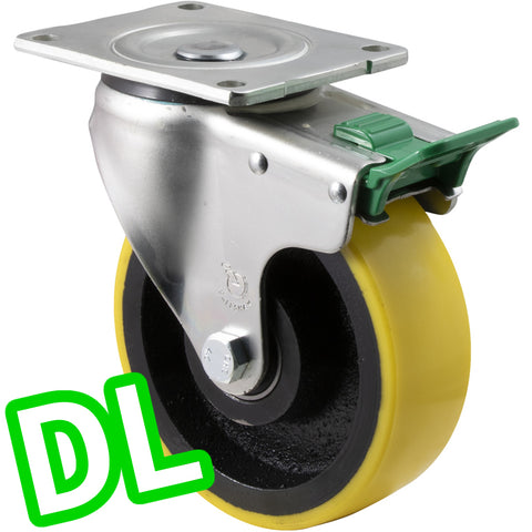 XUQ150/OZPDL <span>450 Kg Swivel Plate <strong>Direction Lock Only</strong> 150mm Polyurethane</span>