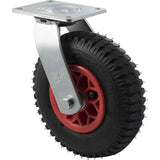 YLUG250/YZP - 100 Kg Swivel Plate 220mm Black Rubber Pneumatic