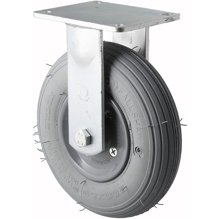 YRIB200/YZF - 75 Kg Fixed Plate 200mm Grey Rubber Pneumatic