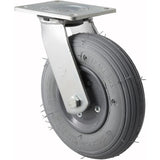 YRIB200/YZP - 75 Kg Swivel Plate 200mm Grey Rubber Pneumatic