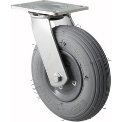 YRIB200/YZP - 75 kg Swivel Plate 200mm Grey Rubber Pneumatic