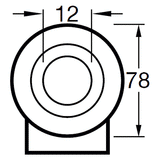 JSHT12540-NNR - 250 kg Bolt-Hole Total Brake 125mm Stainless Steel White Nylon