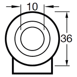 LSSWNA50BH - 40 Kg Bolt-Hole White 50mm Stainless Steel Nylon