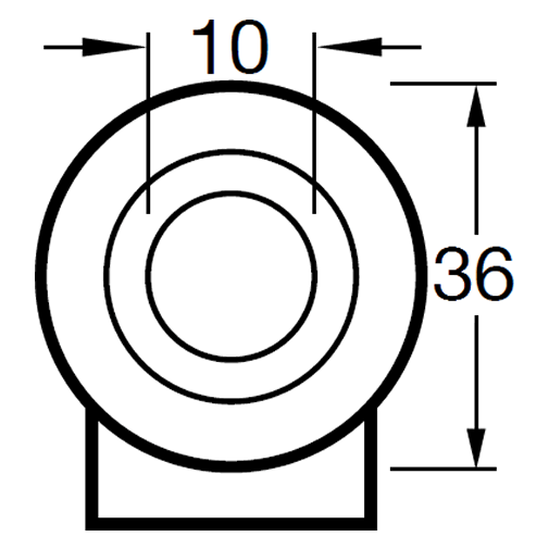 LSSGRA50BH - 40 kg Bolt-Hole Grey 50mm Stainless Steel TPE