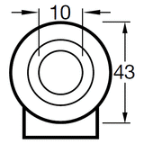 KSHT07525-NNI 75 Kg Bolt-Hole Total Brake 75mm Stainless Steel White Nylon