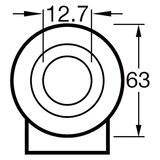 MNN125W/MZH - 150 Kg Bolt-Hole 125mm White Nylon