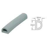 D25 Grey Rubber Buffer Fitting - Dsection (Hollow)
