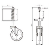 GATE CASTOR SPRING LOADED - 50 Kg 100mm Medium Duty Spring Loaded Gate Castor