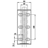 GATE CASTOR HD SPRING LOADED - 100 Kg 125mm Heavy-Duty Spring Loaded Gate Castor