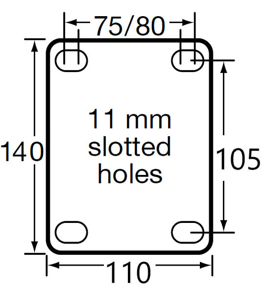G200 - LH-G200K-F1 <span>900 Kg Swivel Plate Total Brake 200mm Cast Iron</span>