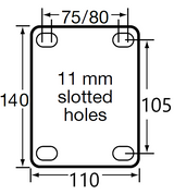G200 - LH-G200K 900 Kg Swivel Plate 200mm Cast Iron