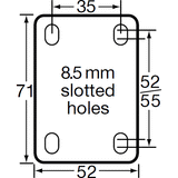 BPUQ50F - 52 Kg Fixed Plate 50mm Polyurethane