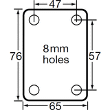 KZGRQ75F - 70 Kg Fixed Plate Grey Rubber 75mm TPE