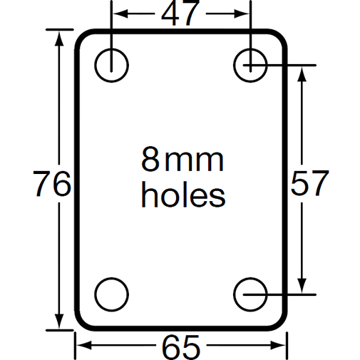 KZGRQ75S - 70 kg Swivel Plate Grey Rubber 75mm TPE