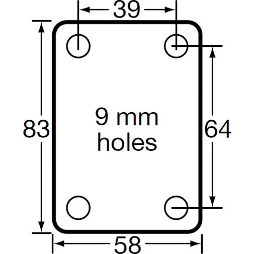 KJQ75GSL - KJQ75G/KPPSL <span>50 Kg Swivel Plate 75mm Grey TPE w/ Silver Thread Guard</span>